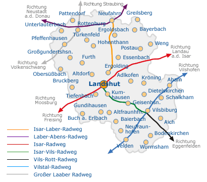 Radwegenetz im Landkreis Landshut